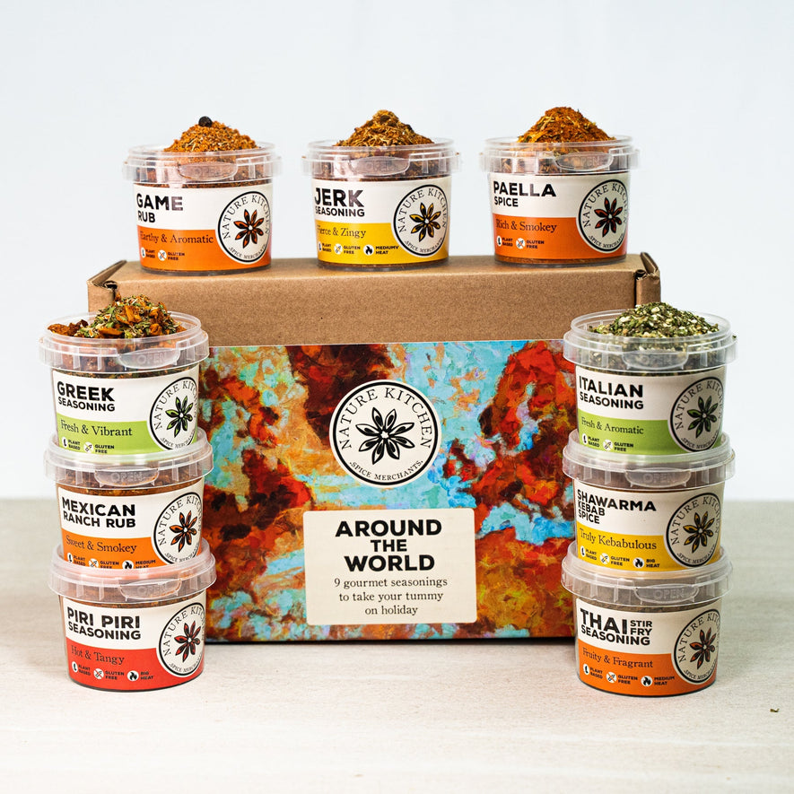 Around the World Gift Box from Spice & Dipity, a premium spice gift set for flavour-packed home cooking.