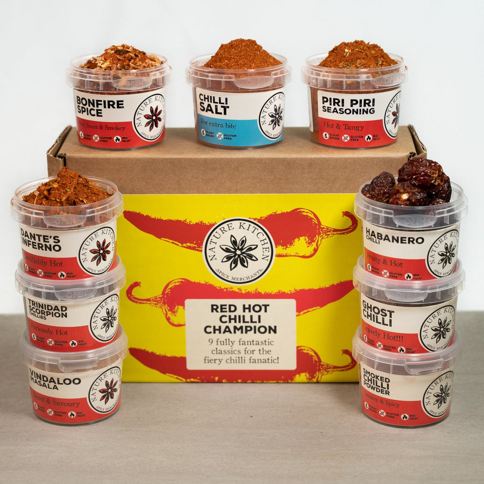 Red Hot Chilli Champion Gift Box from Spice & Dipity, a premium spice gift set for flavour-packed home cooking.